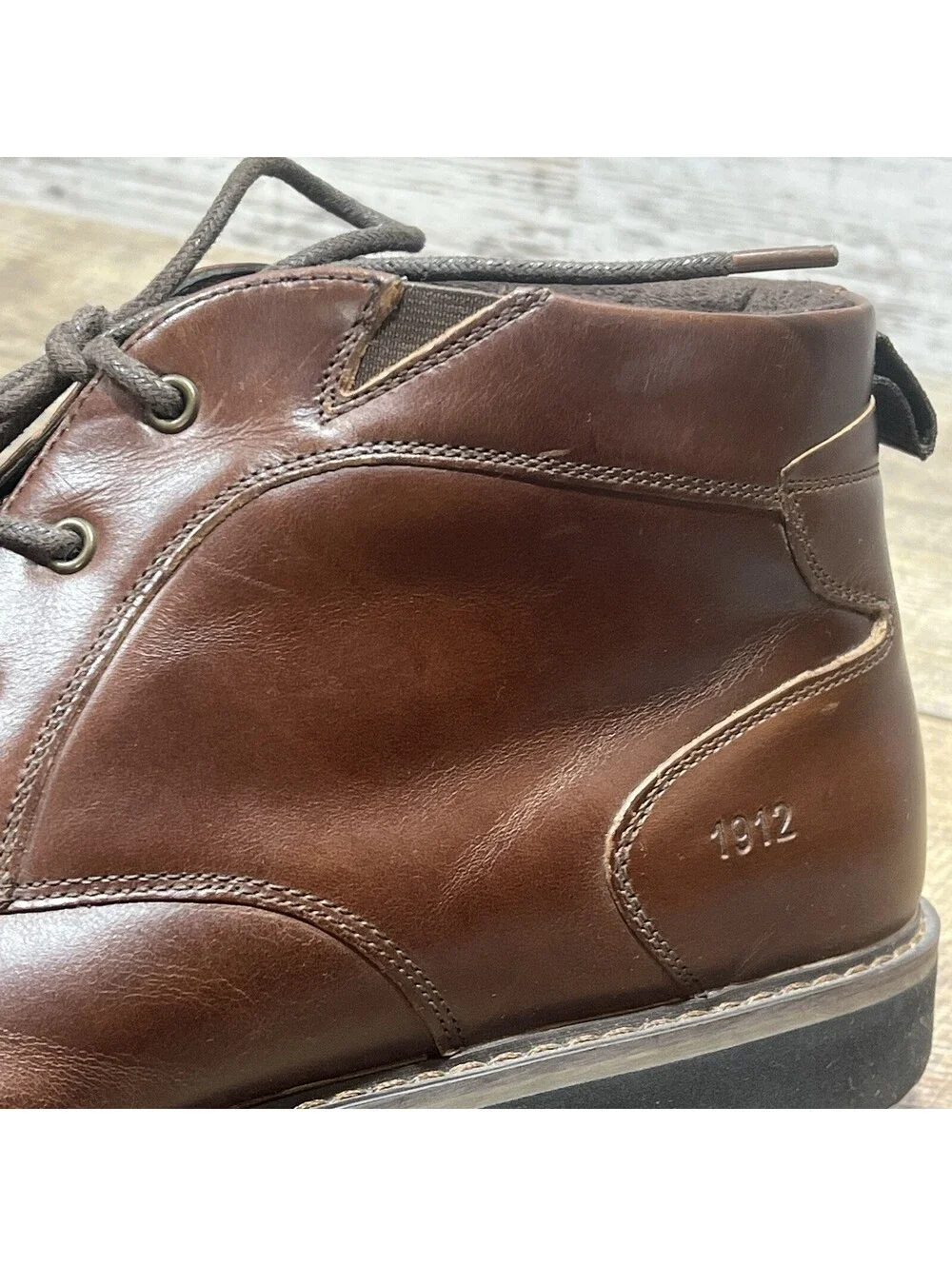 Nunn Bush Denali Waterproof Plain Toe Mens 14M Chukka Boot Brown Leather #84887